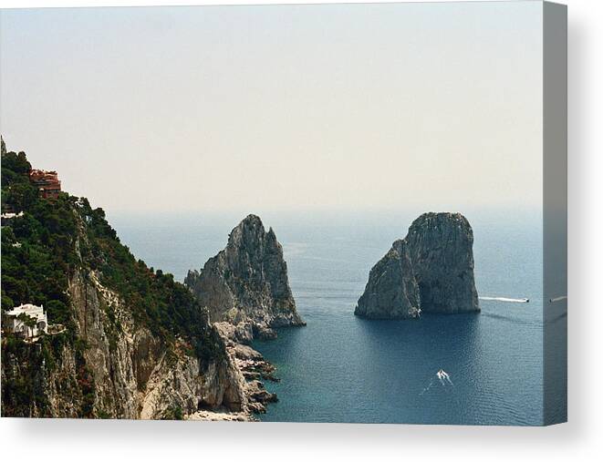 Italy Canvas Print featuring the photograph Capri Faraglioni by Bess Carter