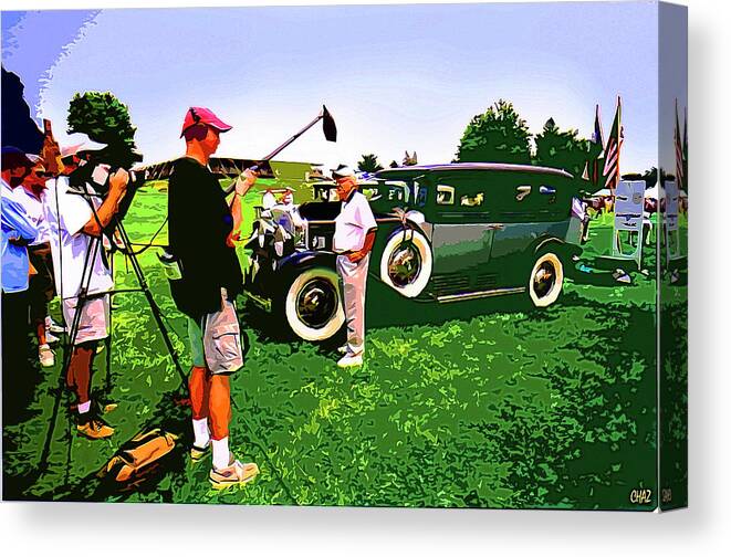 Television Canvas Print featuring the painting Car Show by CHAZ Daugherty
