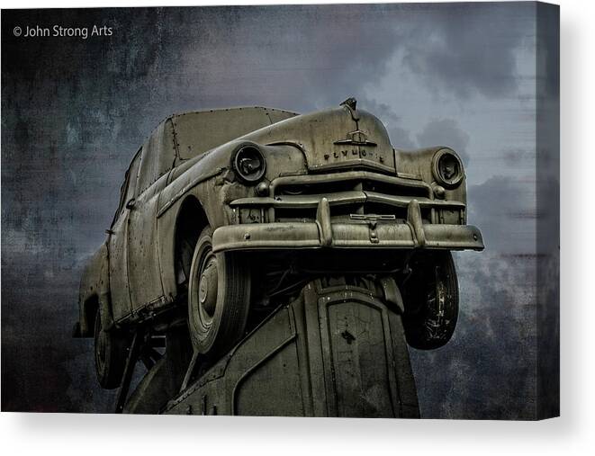 Alliance Canvas Print featuring the photograph Carhenge - Plymouth Rock by John Strong