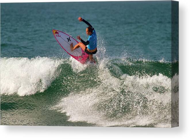 Swatch Trestle Pro 2017 Canvas Print featuring the photograph Carissa Moore Surfer by Waterdancer