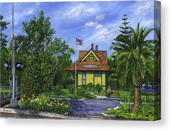 Carlsbad Canvas Print featuring the painting Carlsbad Station by Lisa Reinhardt