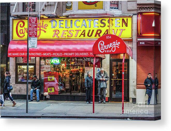 Carnegie Canvas Print featuring the photograph Carnegie Deli by Thomas Marchessault