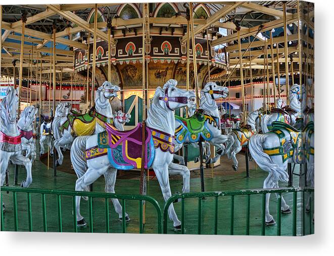 Ocean City Canvas Print featuring the photograph Carousel Horses by Allen Beatty