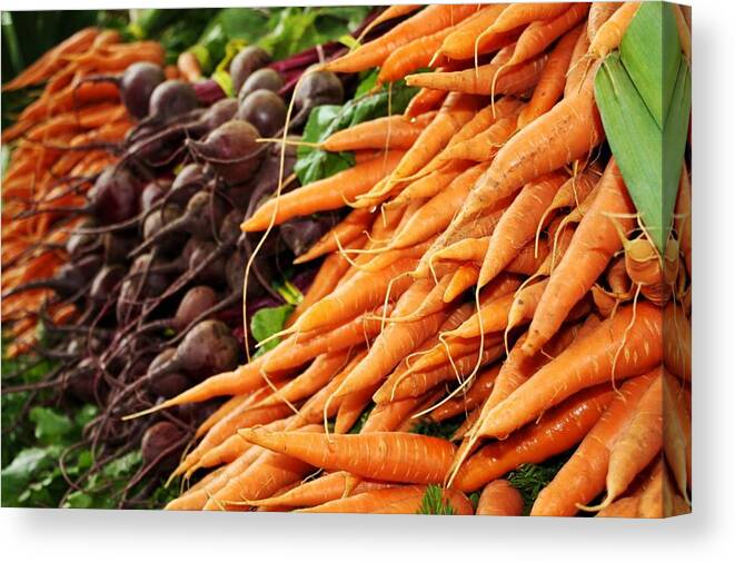  Canvas Print featuring the photograph Carrots and Beets by Cathie Tyler