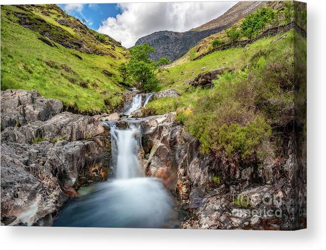 Watkins Path Canvas Print featuring the photograph Cascading Waterfall by Adrian Evans