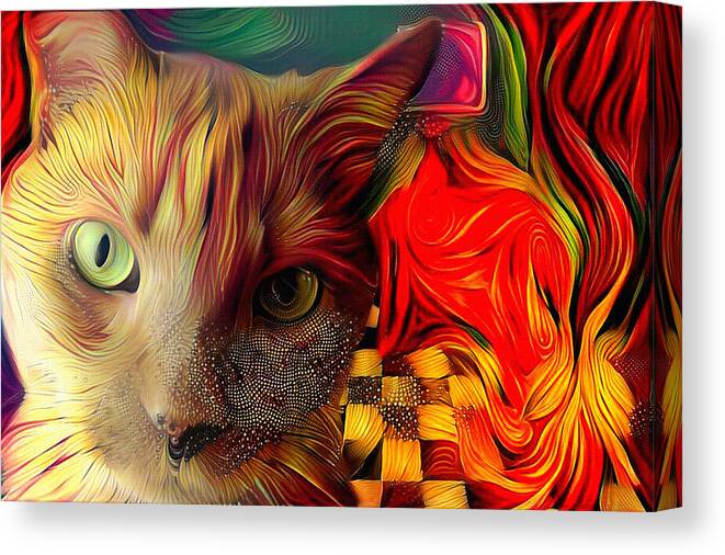Painting Canvas Print featuring the digital art Cat by Bruce Rolff