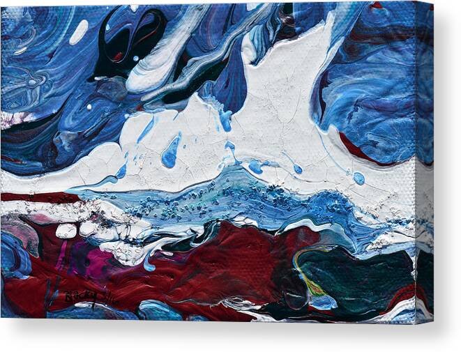 White Bear Canvas Print featuring the painting Cave Of The Snow Bear by Donna Blackhall