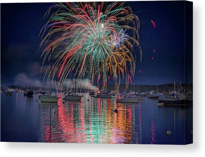 Boothbay Harbor Canvas Print featuring the photograph Celebration in Boothbay Harbor by Rick Berk