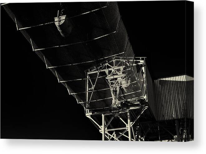Cement Canvas Print featuring the photograph Cement Carrying Conveyor Belt in Monochrome by John Williams