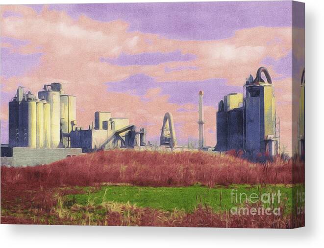 Commercial Industry Canvas Print featuring the photograph Cement Industry by Marcia Lee Jones