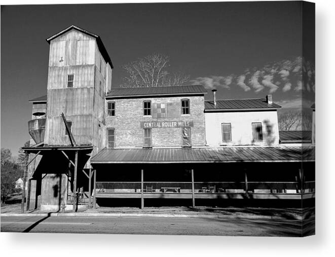  Canvas Print featuring the photograph Central Roller Mill by Rodney Lee Williams