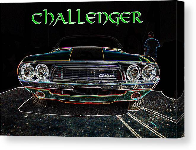 Dodge Canvas Print featuring the digital art Challenger wallhanger by Darrell Foster