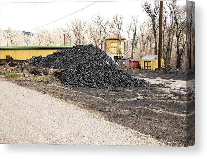 Cumbres And Toltec Railroad Canvas Print featuring the photograph Chama Coal Pile by Tom Cochran