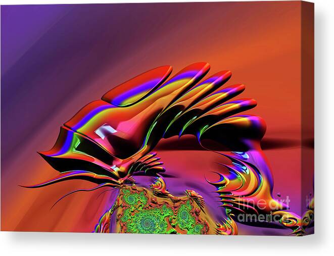 Fractal Canvas Print featuring the digital art Chameleon Rainbow by Steve Purnell
