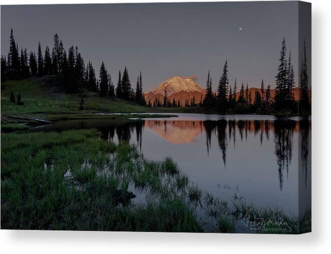 Mt. Rainier Canvas Print featuring the photograph Changing Lights by Gene Garnace