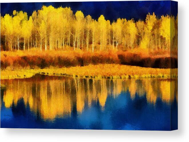 Aspen Canvas Print featuring the painting Changing Seasons by Russ Harris