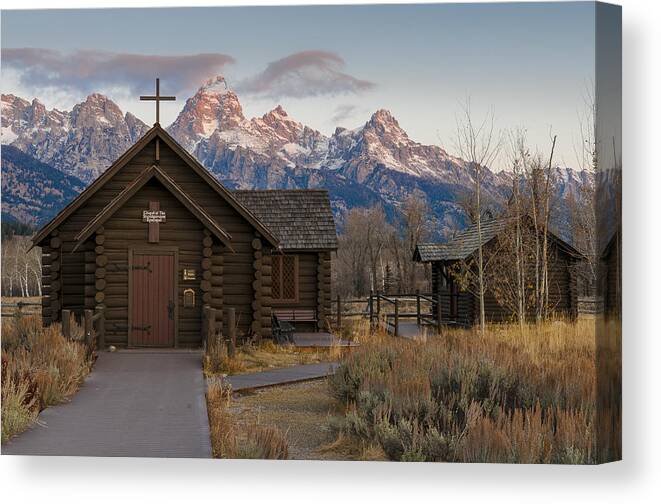 Grand Teton National Park Canvas Print featuring the photograph Chapel of the Transfiguration - II by Gary Lengyel