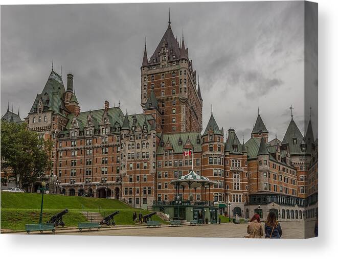 Ancient Canvas Print featuring the mixed media Chateau Frontenac by Capt Gerry Hare