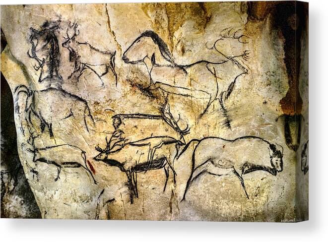 Chauvet Deer Canvas Print featuring the digital art Chauvet Deer by Weston Westmoreland