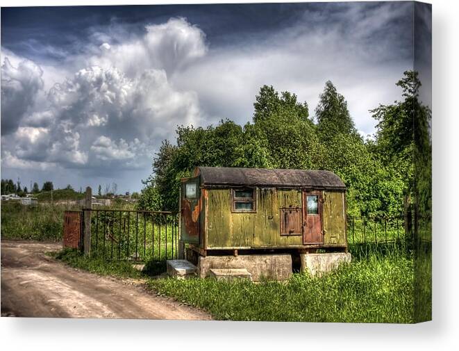 Ukraine Canvas Print featuring the photograph Checkpoint by Evelina Kremsdorf