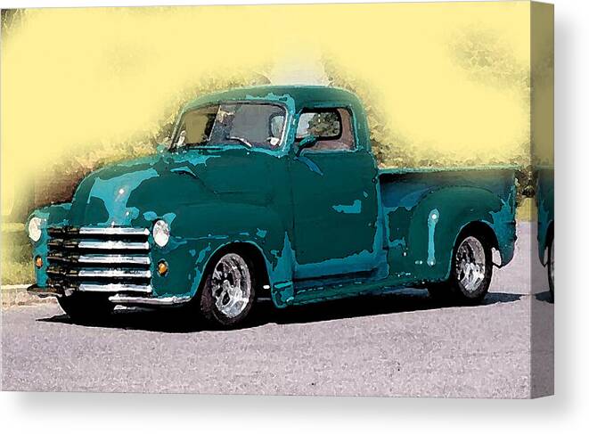 Truck Canvas Print featuring the painting Chevy Azure by Gertrude Palmer