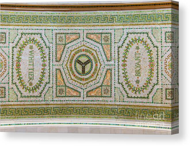 Art Canvas Print featuring the photograph Chicago Cultural Center Ceiling with Y Symbol by David Levin