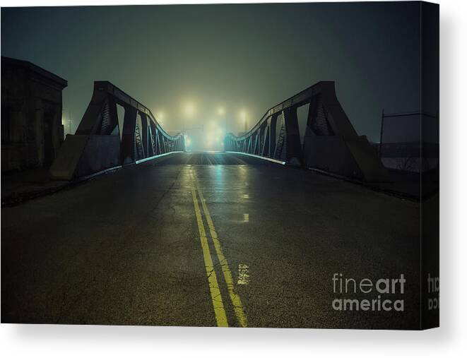 Street Canvas Print featuring the photograph Through the Fog and across the Bridge by Bruno Passigatti