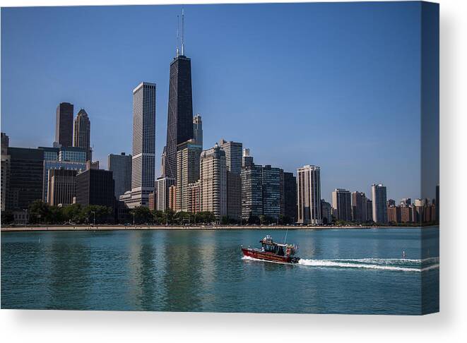 Chicago Canvas Print featuring the photograph Chicago Lakefront by Lev Kaytsner