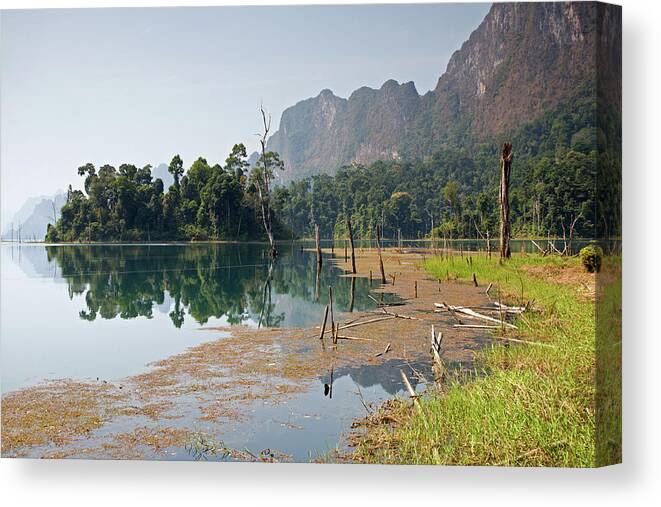 Cheow Lan Lake Canvas Print featuring the photograph Cheow Lan Lake Morning, Khao Sok by Aivar Mikko