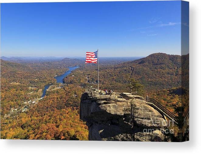 Chimney Canvas Print featuring the photograph Chimney Rock in the Fall by Jill Lang