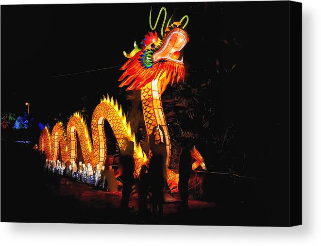 Hdr Canvas Print featuring the photograph Chinese Dragon in HDR by Michael White