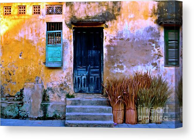 Chinese Facade Of Hoi An In Vietnam Canvas Print featuring the photograph Chinese Facade of Hoi An in Vietnam by Silva Wischeropp
