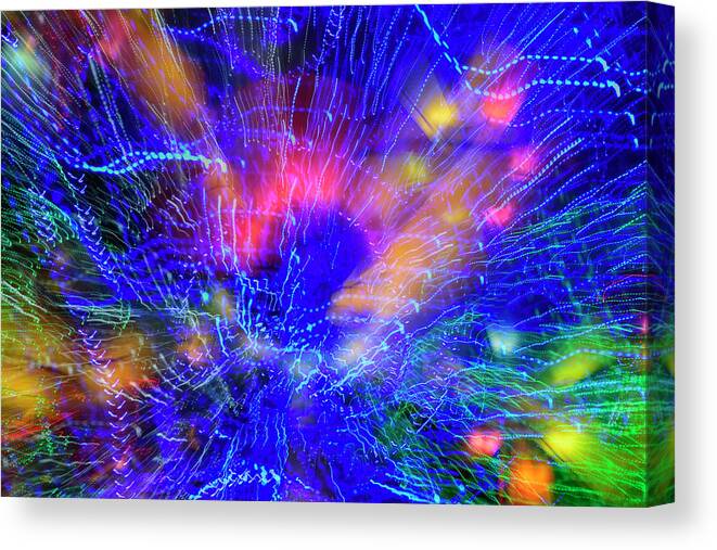 Chinese Lantern Festival Colorful Blue Canvas Print featuring the photograph Chinese Lantern Festival by Roberta Kayne