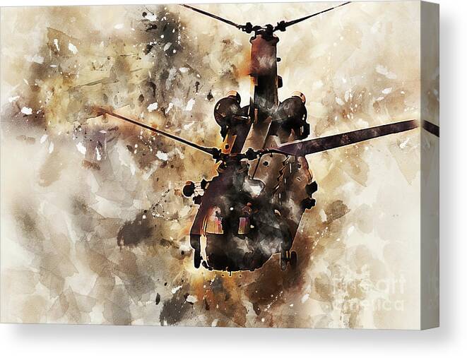 Chinook Canvas Print featuring the digital art Chinook Casevac Painting by Airpower Art