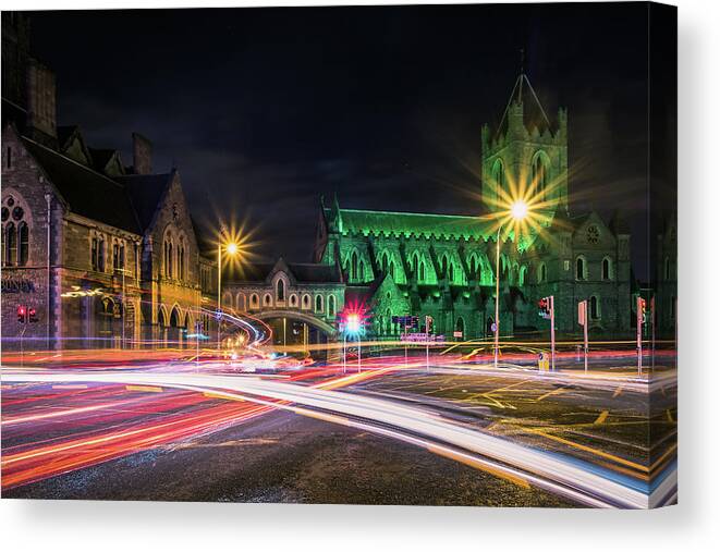 Cathedral Canvas Print featuring the photograph Christ Church Cathedral - Dublin, Ireland - travel photography by Giuseppe Milo