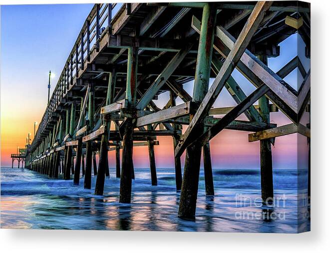 Pier Canvas Print featuring the photograph Christmas Day Sunrise at the Pier #2 by David Smith