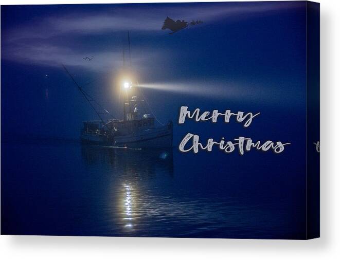 Christmas Canvas Print featuring the photograph Christmas from sea by Bill Posner