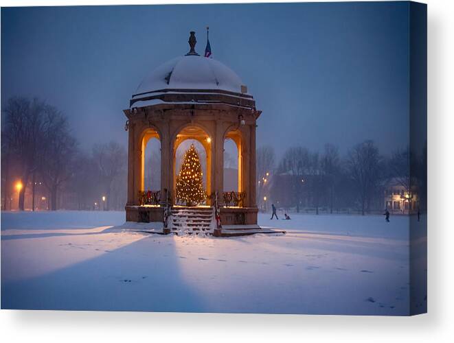 Salem Canvas Print featuring the photograph Christmas in Salem Massachusetts by Jeff Folger