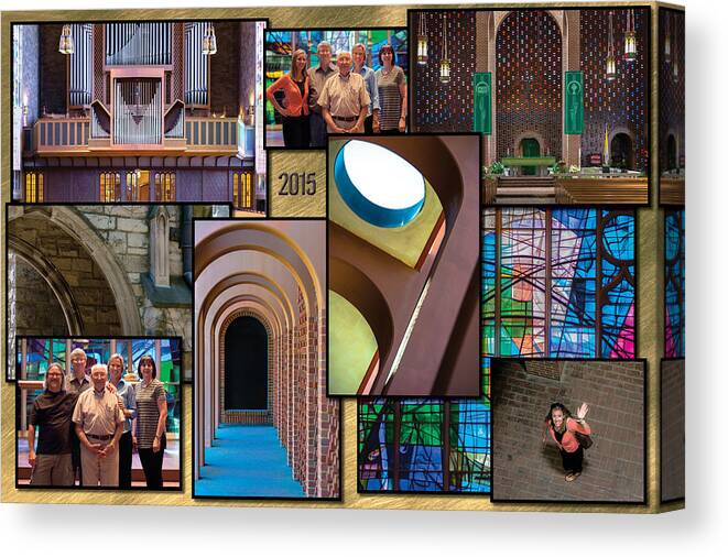  Canvas Print featuring the photograph Church photography collage by Raymond Kunst