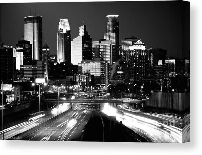 City Canvas Print featuring the photograph City Nights by Susan Herber