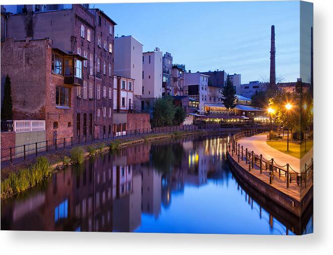 Bydgoszcz Canvas Print featuring the photograph City of Bydgoszcz in the Evening by Artur Bogacki