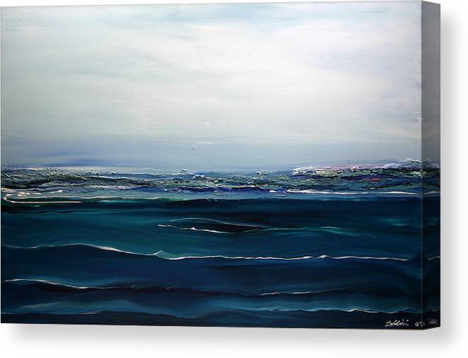 Modern Seascape Painting Canvas Print featuring the painting City on The Sea by Dolores Deal