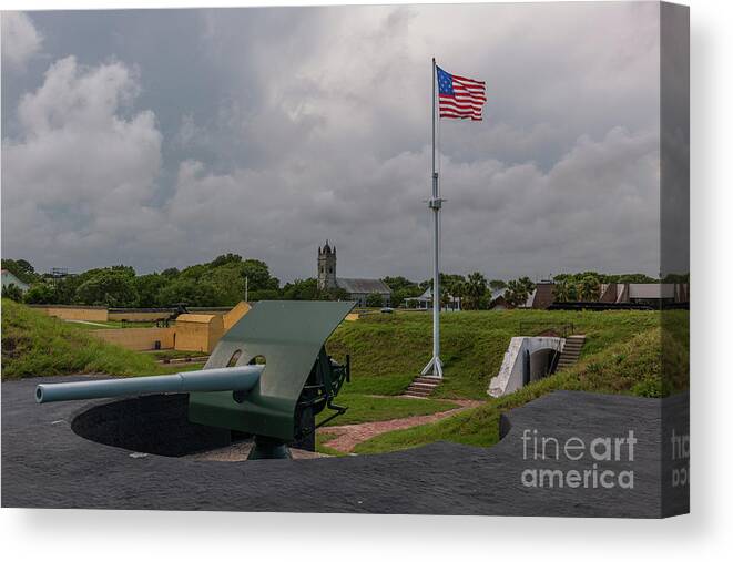 Fort Moultrie Canvas Print featuring the photograph Civil War Battery by Dale Powell