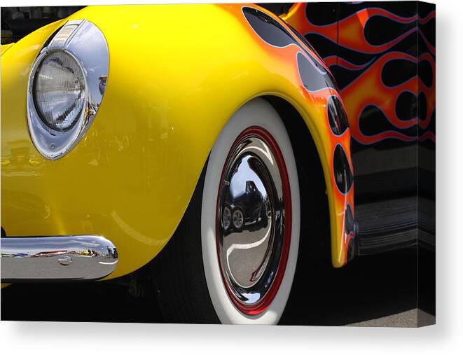Flames Canvas Print featuring the photograph Classic Yellow Flames by Jeff Floyd CA