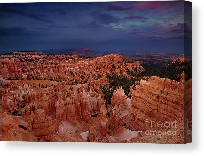 North America Canvas Print featuring the photograph Clearing Storm over the Hoodoos Bryce Canyon National Park by Dave Welling