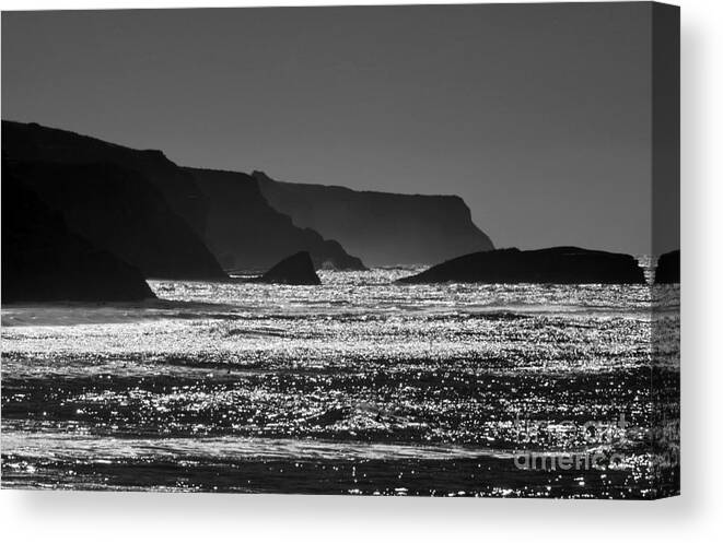 California Canvas Print featuring the photograph Cliffs in Profile on California Coast by Kimberly Blom-Roemer