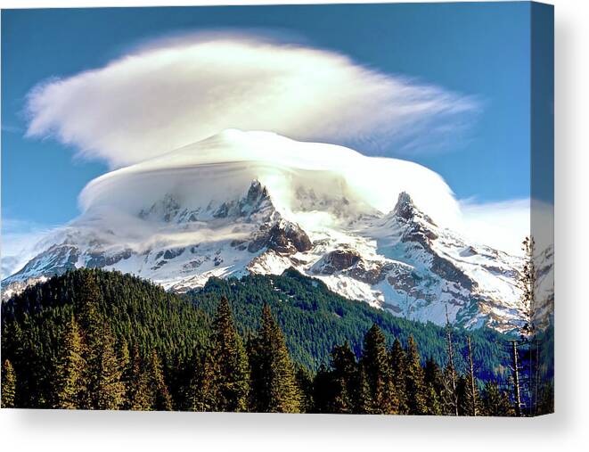 Mt Hood Canvas Print featuring the photograph Cloud Capped Mount Hood by Craig Voth