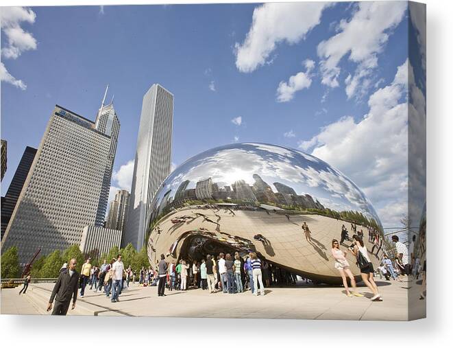 Chicago Canvas Print featuring the photograph Cloudgate at Millennium Park by Abhi Ganju