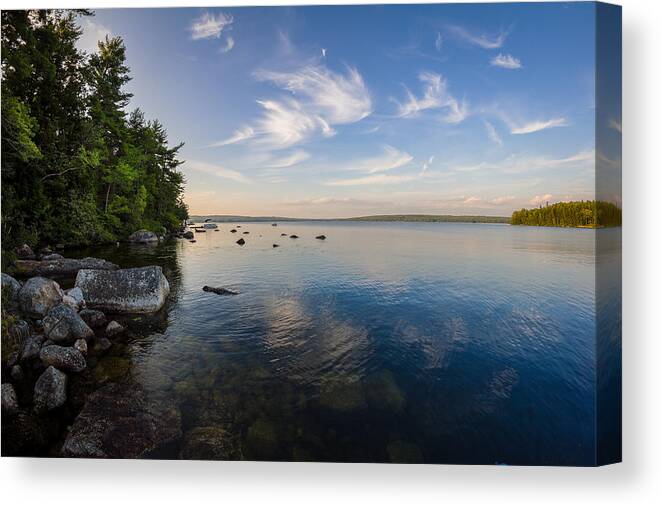 Branch Lake Canvas Print featuring the photograph Clouds over Branch Lake by Kirkodd Photography Of New England