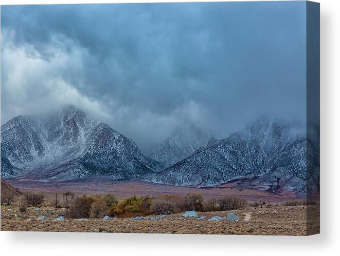 Landscape Canvas Print featuring the photograph Clouds Over Sierra by Jonathan Nguyen